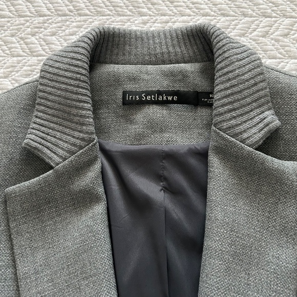 Like New Iris Setlakwe Cropped Mixed Media Grey Jacket Size 10 Made in Canada - Picture 5 of 16
